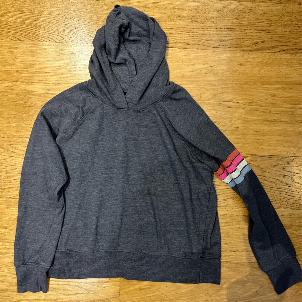 Sundry Women’s Striped Sleeve Hoodie Sweatshirt - Great Condition - Size 0